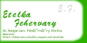 etelka fehervary business card